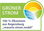 Grüner Strom-Siegel: zertifizierter Ökostrom 'rewario.strom.mobil'