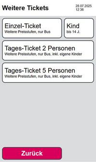 Nach Kaufabschluss am Startbildschirm das Feld 'Kind' auswählen. 