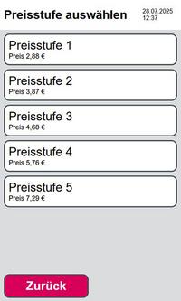 Preisstufe auswählen – am besten informiert man sich schon vor Antritt der Fahrt, welche Preisstufe für die jeweilige Wunschstrecke gilt. 